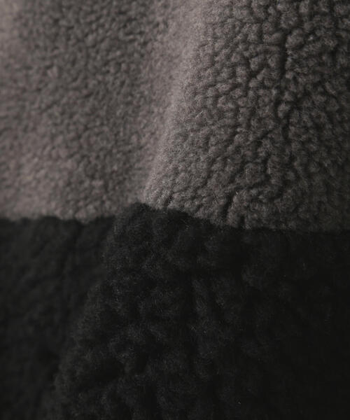 Risley（リズレー）の「Risley/リズレー/バイカラーボアフーディ（ブルゾン・レディース・グレー/アイボリー・F）」の5枚目の写真