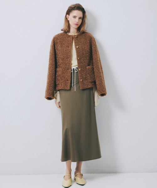 【セール】ヘンリーネックロングスリーブリブニット【手洗い可能】（ニット/セーター）｜Mila Owen（ミラオーウェン）