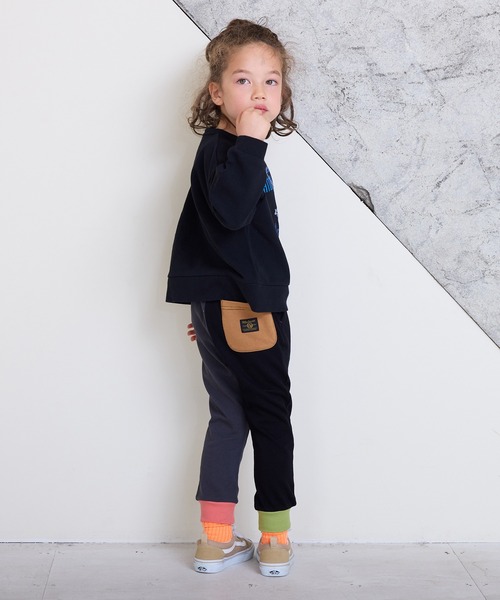 Life Support Products（ライフサポートプロダクツ）の「裏毛ワンポイントスウェットパンツ【セットアップ可能】（スウェットパンツ・キッズ・マスタード/チャコール/ネイビー/ラベンダー/サーモンピンク/パープル/杢グレー/ピンク系その他/ブラック/ブラウン・100/95/90/80/110/150/140/130/120）」の12枚目の写真