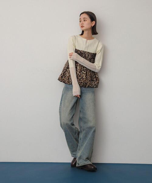 SENSE OF PLACE by URBAN RESEARCH（センスオブプレイスバイアーバンリサーチ）の「ボートネックシアースリーブリブセーター（ニット/セーター・レディース・イエロー/ネイビー/チャコールグレー/アイボリー・ONE）」の21枚目の写真