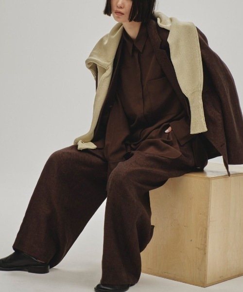 【Todayfuli】Tuck Linen Trouser 12510710 Tuck Linen Trousers - CHOCOLATE (12510710) | セレクト