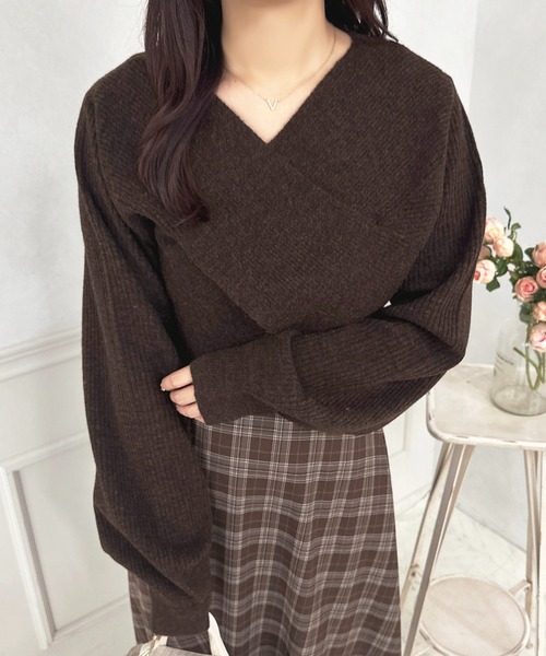 セール】クロスニットショートトップス【ZOZOTOWN限定アイテム