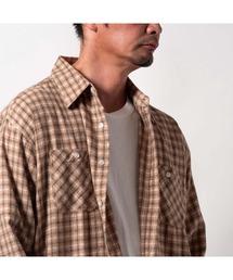 (SA) ワイド ビエラ 長袖 チェックシャツ