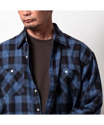 (SA) ワイド ビエラ 長袖 チェックシャツ