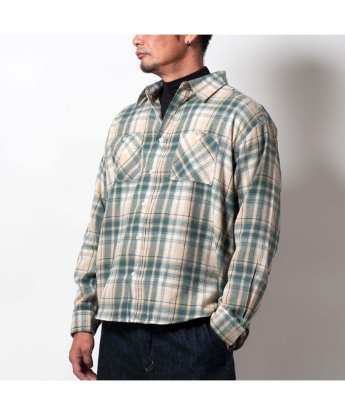 BAYBLO(ベイブロ)の「(SA) ワイド ビエラ 長袖 チェックシャツ(シャツ/ブラウス・メンズ・ネイビー系/ブラック系その他/レッド系その他2/ブラック×ブルー/グリーン系その他/レッド系その他/グレー系その他/ブラウン系その他・M/L/LL)」の14枚目の写真