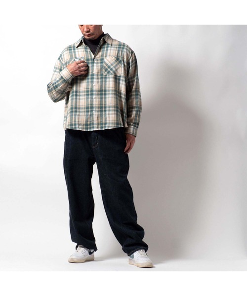 BAYBLO(ベイブロ)の「(SA) ワイド ビエラ 長袖 チェックシャツ(シャツ/ブラウス・メンズ・ネイビー系/ブラック系その他/レッド系その他2/ブラック×ブルー/グリーン系その他/レッド系その他/グレー系その他/ブラウン系その他・M/L/LL)」の16枚目の写真