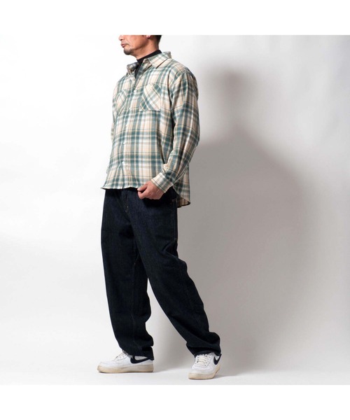 BAYBLO(ベイブロ)の「(SA) ワイド ビエラ 長袖 チェックシャツ(シャツ/ブラウス・メンズ・ネイビー系/ブラック系その他/レッド系その他2/ブラック×ブルー/グリーン系その他/レッド系その他/グレー系その他/ブラウン系その他・M/L/LL)」の17枚目の写真