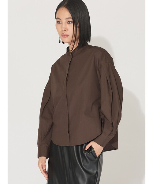 MIDIUMISOLID（ミディウミソリッド）の「MIDIUMISOLID for Ladies タックスリーブシャツ(SOPHISTICATE)（シャツ/ブラウス・レディース・ブラウン/ブラック/オフホワイト・FREE）」の8枚目の写真