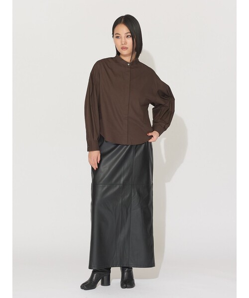 MIDIUMISOLID（ミディウミソリッド）の「MIDIUMISOLID for Ladies タックスリーブシャツ(SOPHISTICATE)（シャツ/ブラウス・レディース・ブラウン/ブラック/オフホワイト・FREE）」の10枚目の写真
