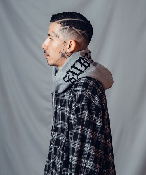 Subciety(サブサエティ)の「Hooded check shirt(シャツ/ブラウス・メンズ・ブラック/ブルー・X-LARGE/LARGE/MEDIUM/SMALL)」の18枚目の写真