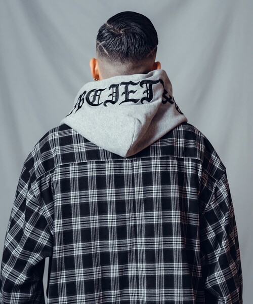 Subciety(サブサエティ)の「Hooded check shirt(シャツ/ブラウス・メンズ・ブラック/ブルー・X-LARGE/LARGE/MEDIUM/SMALL)」の19枚目の写真
