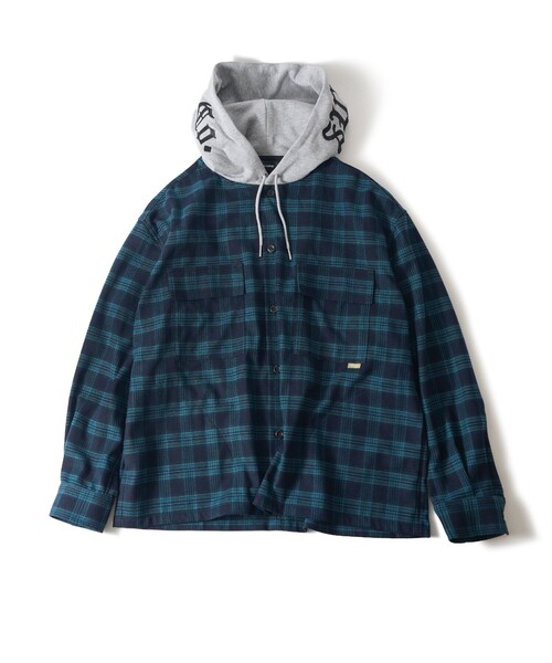 Subciety(サブサエティ)の「Hooded check shirt(シャツ/ブラウス・メンズ・ブラック/ブルー・X-LARGE/LARGE/MEDIUM/SMALL)」の22枚目の写真