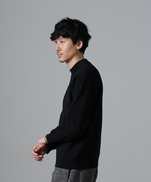 NANO universe（ナノユニバース）の「シルク混モックネックニット（ニット/セーター・メンズ・ブラック/ライトグレー/ベージュ/ネイビー・S/M/L）」の22枚目の写真