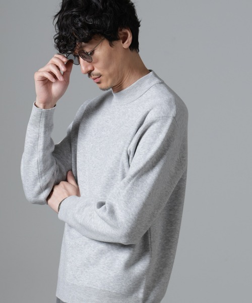 NANO universe（ナノユニバース）の「シルク混モックネックニット（ニット/セーター・メンズ・ブラック/ライトグレー/ベージュ/ネイビー・S/M/L）」の8枚目の写真