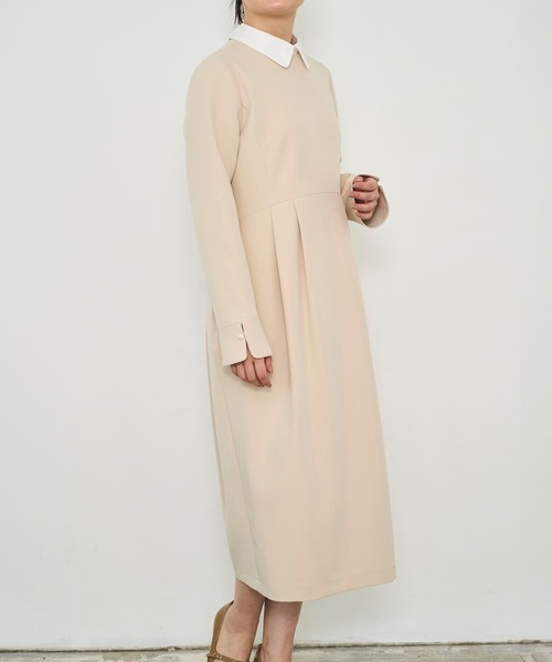 Sirin(シリン)の「衿2wayミディコクーンワンピース【2サイズ展開】(ワンピース・レディース・ネイビー/ベージュ・SMALL/X-SMALL)」の3枚目の写真