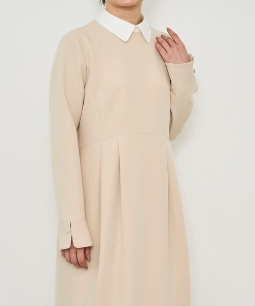Sirin(シリン)の「衿2wayミディコクーンワンピース【2サイズ展開】(ワンピース・レディース・ネイビー/ベージュ・SMALL/X-SMALL)」の4枚目の写真