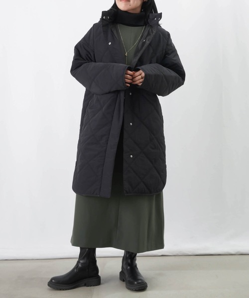 LC/LLL キルティングフードコート / フード付き中綿ロングコート