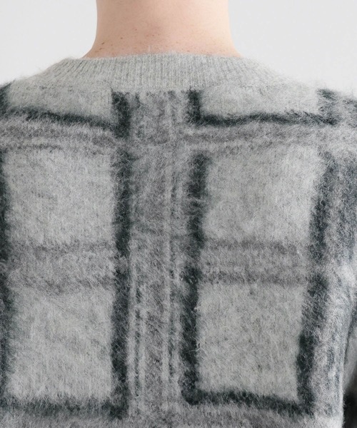 RAGEBLUE(レイジブルー)の「起毛チェック/オーバーサイズクルーネックニット(ニット/セーター・メンズ・ライトグレー/ブラウン/グレー・MEDIUM/LARGE)」の15枚目の写真