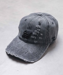 Lilamusant（リラミュゾン）の「/Lilamusant(リラミュゾン)》ヴィンテージライクフロントロゴ刺繍キャップ ウォッシュ加工 ダメージ加工 カレッジロゴ グランジ Y2K 韓国ストリート（キャップ）」