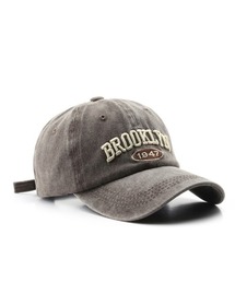 Lilamusant（リラミュゾン）の「/Lilamusant(リラミュゾン)》ヴィンテージライクフロントロゴ刺繍キャップ ウォッシュ加工 ダメージ加工 カレッジロゴ グランジ Y2K 韓国ストリート（キャップ）」