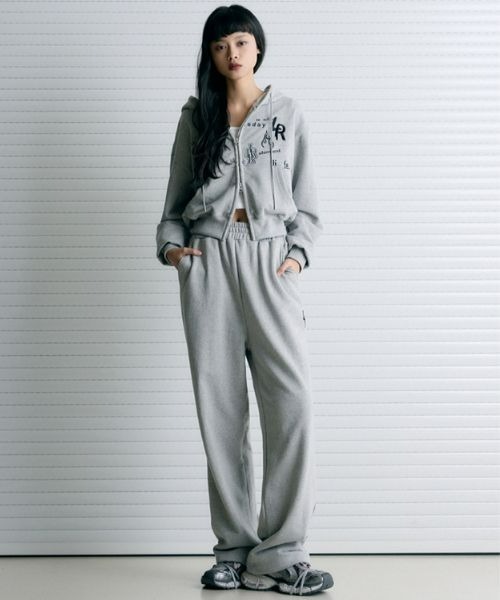 LEATHERY（レザリー）の「Cover Stitch Sweat Pants（スウェットパンツ・レディース・ブラック/グレー・FREE）」の7枚目の写真