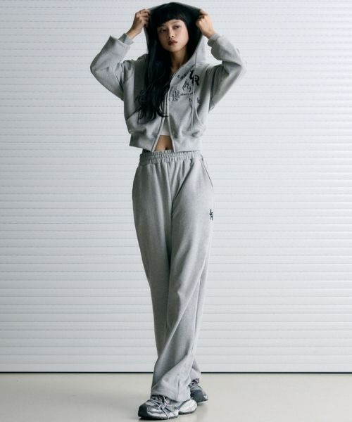 LEATHERY（レザリー）の「Cover Stitch Sweat Pants（スウェットパンツ・レディース・ブラック/グレー・FREE）」の8枚目の写真
