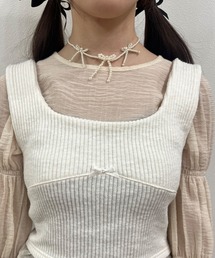 hugi（ハギ）の「TROIS RIBBON PEARL CHOKER/トロワリボンパールチョーカー（チョーカー）」