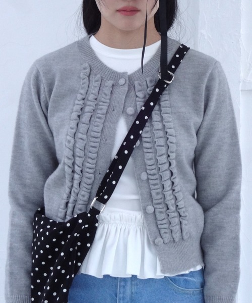 FEKETE（フェケテ）の「FRILL LONG SLEEVE TEE / フリルロンT（Tシャツ/カットソー・レディース・ホワイト/ブラック・FREE）」の12枚目の写真