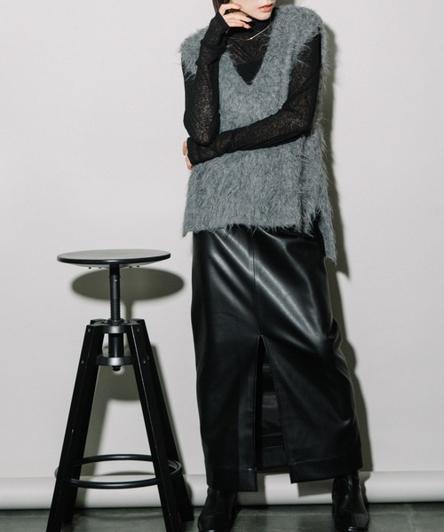 セール】KEGAKI VNECK KNIT VEST （ｹｶﾞｷﾍﾞｽﾄ）（ベスト）｜CIEL