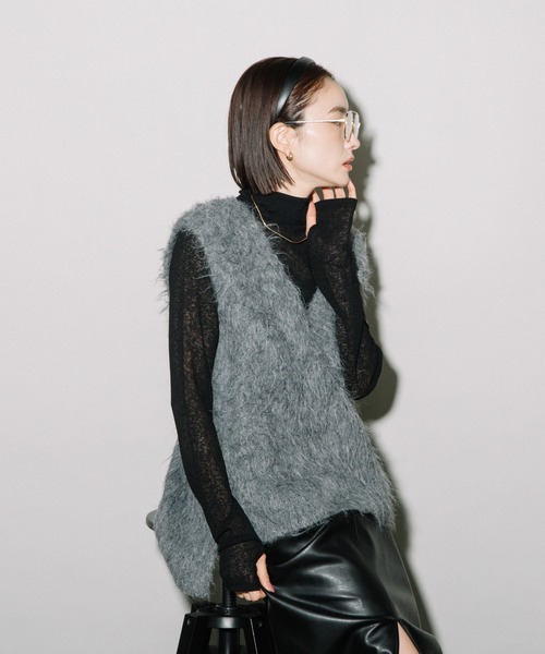 ベスト ジレ KEGAKI VNECK KNIT VEST （ケガキベスト） レディース セール】KEGAKI VNECK KNIT VEST （ｹｶﾞｷﾍﾞｽﾄ）（ベスト）｜CIEL