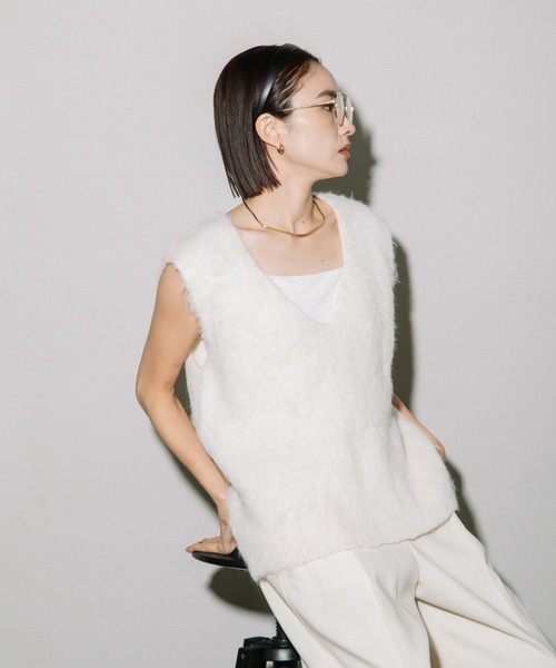 ベスト ジレ KEGAKI VNECK KNIT VEST （ケガキベスト） レディース セール】KEGAKI VNECK KNIT VEST （ｹｶﾞｷﾍﾞｽﾄ）（ベスト）｜CIEL
