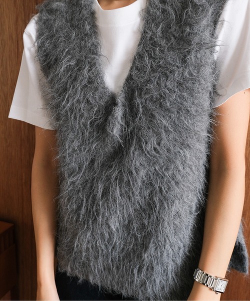 ベスト ジレ KEGAKI VNECK KNIT VEST （ケガキベスト） レディース セール】KEGAKI VNECK KNIT VEST （ｹｶﾞｷﾍﾞｽﾄ）（ベスト）｜CIEL