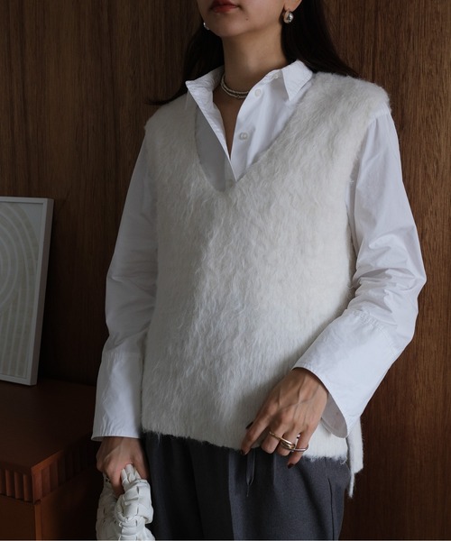 セール】KEGAKI VNECK KNIT VEST （ｹｶﾞｷﾍﾞｽﾄ）（ベスト）｜CIEL