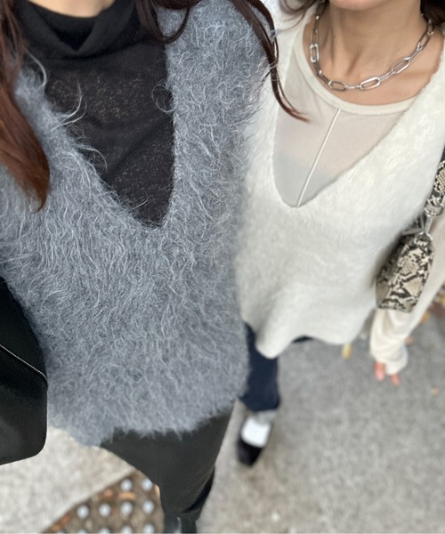 ベスト ジレ KEGAKI VNECK KNIT VEST （ケガキベスト） レディース セール】KEGAKI VNECK KNIT VEST （ｹｶﾞｷﾍﾞｽﾄ）（ベスト）｜CIEL