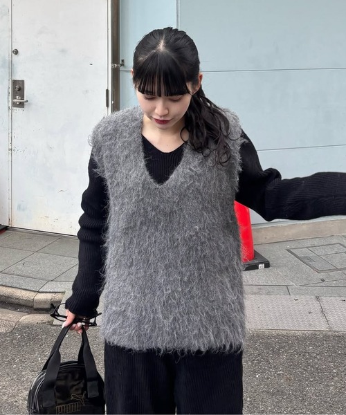 ベスト ジレ KEGAKI VNECK KNIT VEST （ケガキベスト） レディース セール】KEGAKI VNECK KNIT VEST （ｹｶﾞｷﾍﾞｽﾄ）（ベスト）｜CIEL