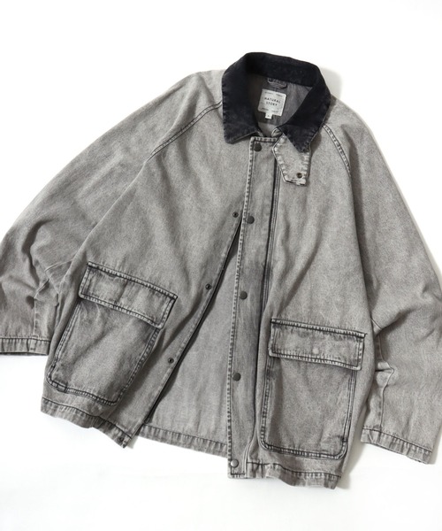 ST.JOHN'S BAY デニム コーデュロイ襟 ハンティングジャケット セール