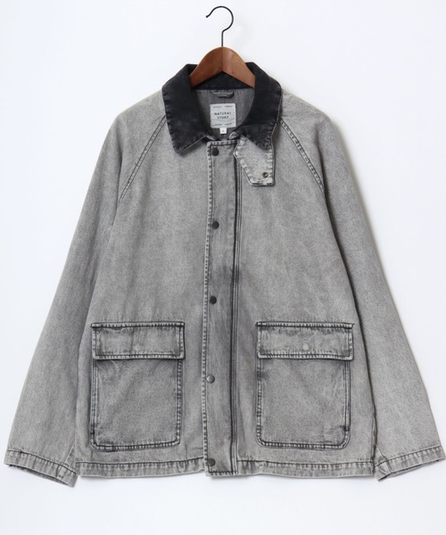 Lazar（ラザル）の「Denim & Twill Hunting Jacket/オーバーサイズ 襟コーデュロイ ショート丈 デニムジャケット/ハンティングジャケット/ブルゾン/レディース メンズ（デニムジャケット・メンズ・アイボリー/カーキ/ブラック/ブルー/ブラック系その他・M/L/LL）」の14枚目の写真