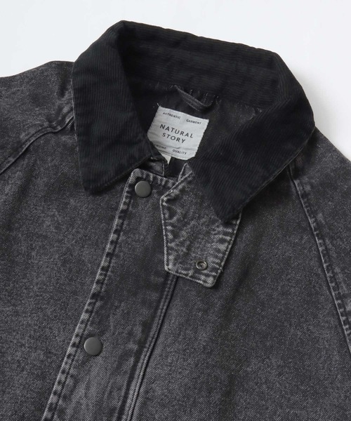 デニム ジャケット 黒 コーデュロイ襟 fit=scale-down,w=1200