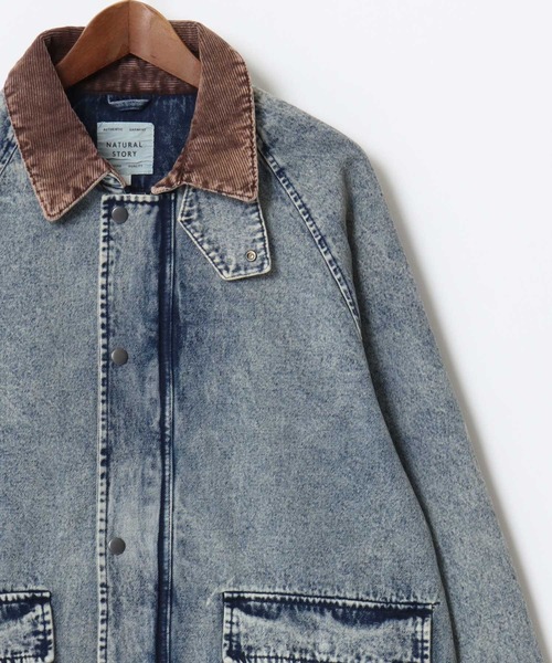 Lazar（ラザル）の「Denim & Twill Hunting Jacket/オーバーサイズ 襟コーデュロイ ショート丈 デニムジャケット/ハンティングジャケット/ブルゾン/レディース メンズ（デニムジャケット・メンズ・アイボリー/カーキ/ブラック/ブルー/ブラック系その他・M/L/LL）」の11枚目の写真