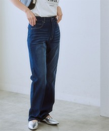 nissen | ハイウエストストレートブラスト加工ストレッチデニムパンツ(デニムパンツ)