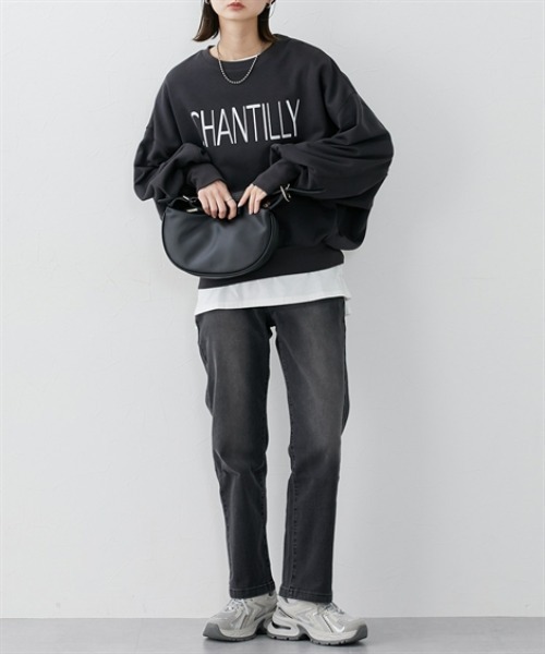 nissen（ニッセン）の「ハイウエストストレートブラスト加工ストレッチデニムパンツ（デニムパンツ・レディース・グレー系/ブルー系/ネイビー系・3L/LL/L/M/S）」の6枚目の写真