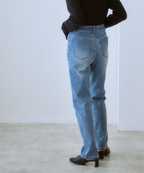 nissen（ニッセン）の「ハイウエストストレートブラスト加工ストレッチデニムパンツ（デニムパンツ・レディース・グレー系/ブルー系/ネイビー系・3L/LL/L/M/S）」の15枚目の写真