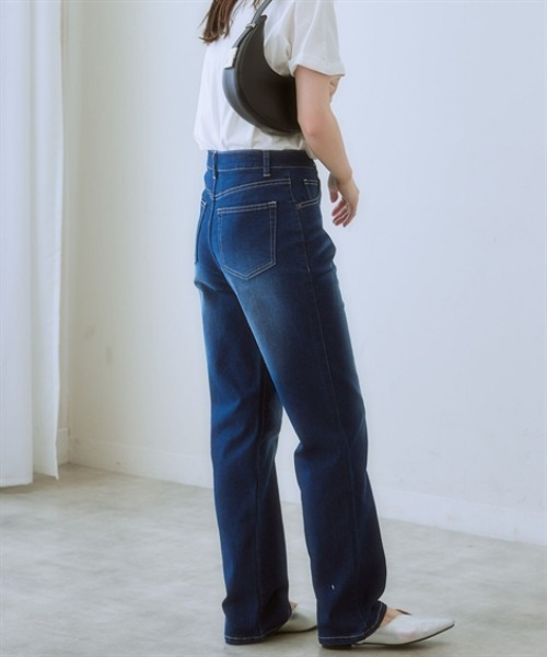 nissen（ニッセン）の「ハイウエストストレートブラスト加工ストレッチデニムパンツ（デニムパンツ・レディース・グレー系/ブルー系/ネイビー系・3L/LL/L/M/S）」の12枚目の写真