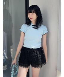 jouetie | パフスリーブチャイナポロトップス(ポロシャツ)