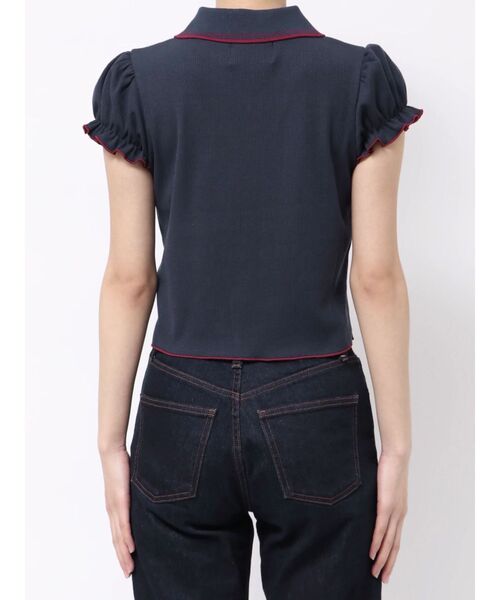 jouetie（ジュエティ）の「パフスリーブチャイナポロトップス（ポロシャツ・レディース・ブラック/ネイビー/ブルー/アイボリー・MEDIUM）」の18枚目の写真