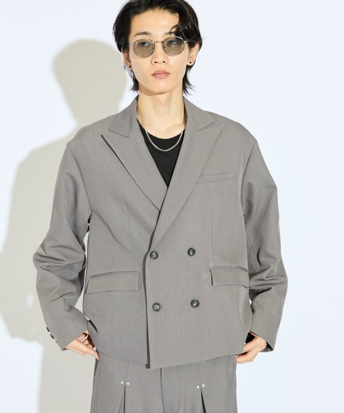 Lui's モダンウールショートダブルジャケット　グレー　ルイスstudious Lui's（ルイス）の「モダンウールショートダブルジャケット