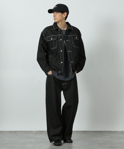 LAKOLE(ラコレ)の「デニムトラッカージャケット / 283436(デニムジャケット・メンズ・ネイビー/ブラック・LARGE/MEDIUM)」の6枚目の写真