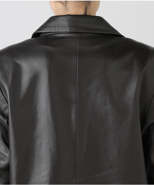 m.a+ ウォッシャブル レザーテーラードジャケット 新品 m.a+ ウォッシャブルレザーテーラードジャケット