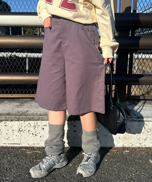 CIAOPANIC（チャオパニック）の「スタッズツイルハーフパンツ（その他パンツ・レディース・ベージュ/グレー・ONE SIZE）」の6枚目の写真