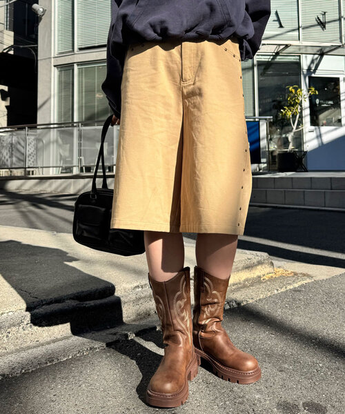 CIAOPANIC（チャオパニック）の「スタッズツイルハーフパンツ（その他パンツ・レディース・ベージュ/グレー・ONE SIZE）」の21枚目の写真